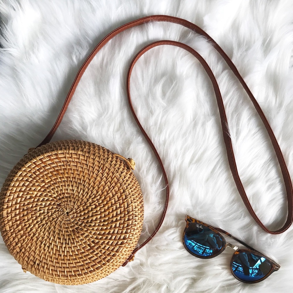Round Boho Rattan Purse